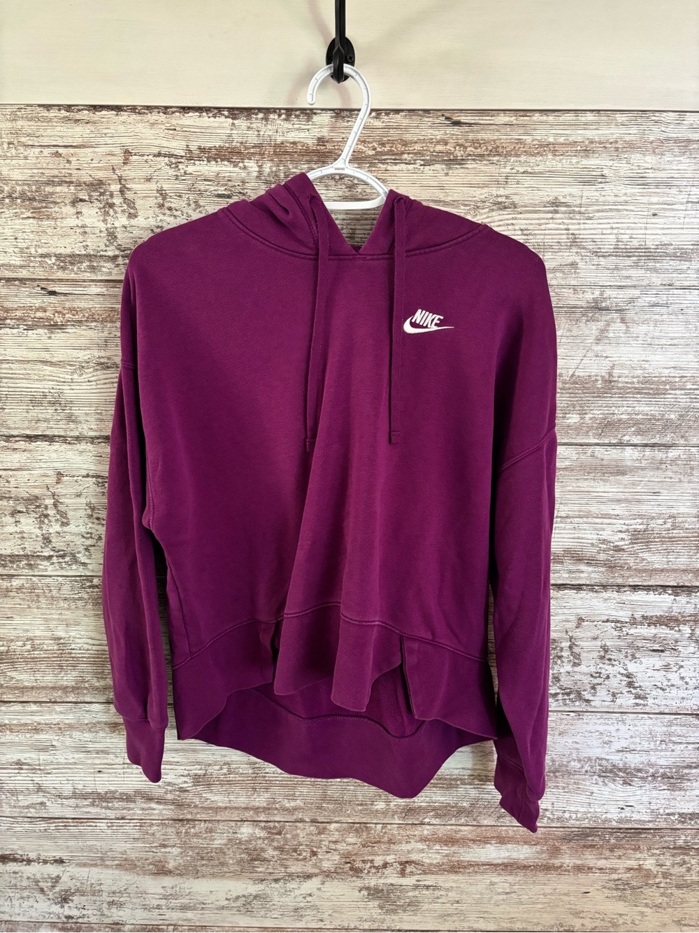 Nike Women's Deep Plum Hoodie with White Logo